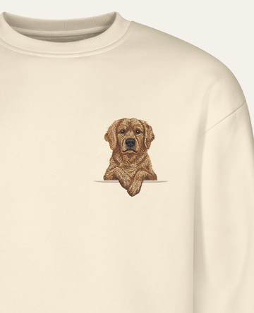 Retriever (złoty) – bluza z haftem, piaskowa (zbliżenie)