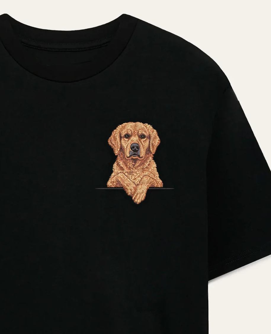 Golden retriever (złoty) – koszulka z haftem
