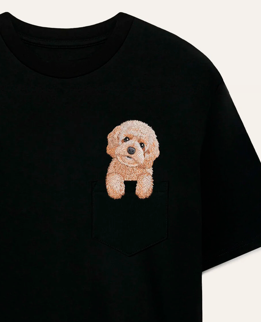 Koszulka z haftem Maltipoo (kremowy)