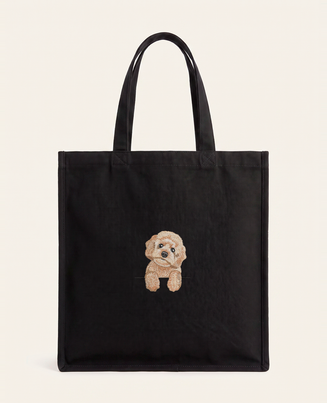 Maltipoo (kremowy) – torba z haftem, piaskowa