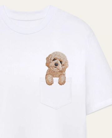 Koszulka z haftem Maltipoo (kremowy)