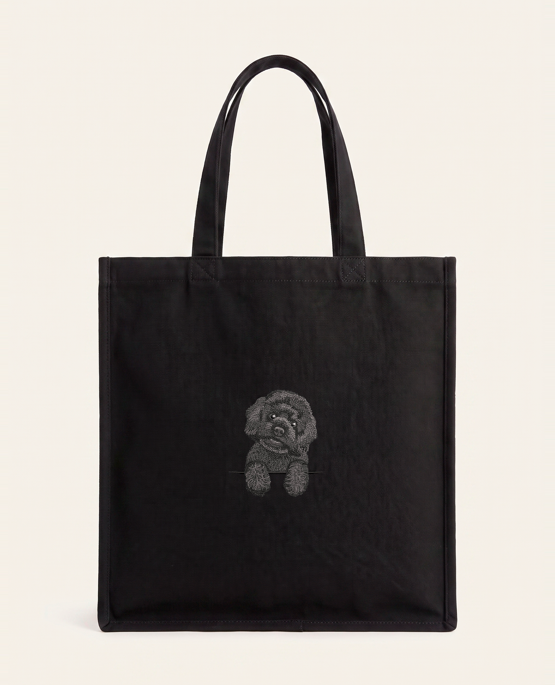 Maltipoo (czarny) – torba z haftem, czarna