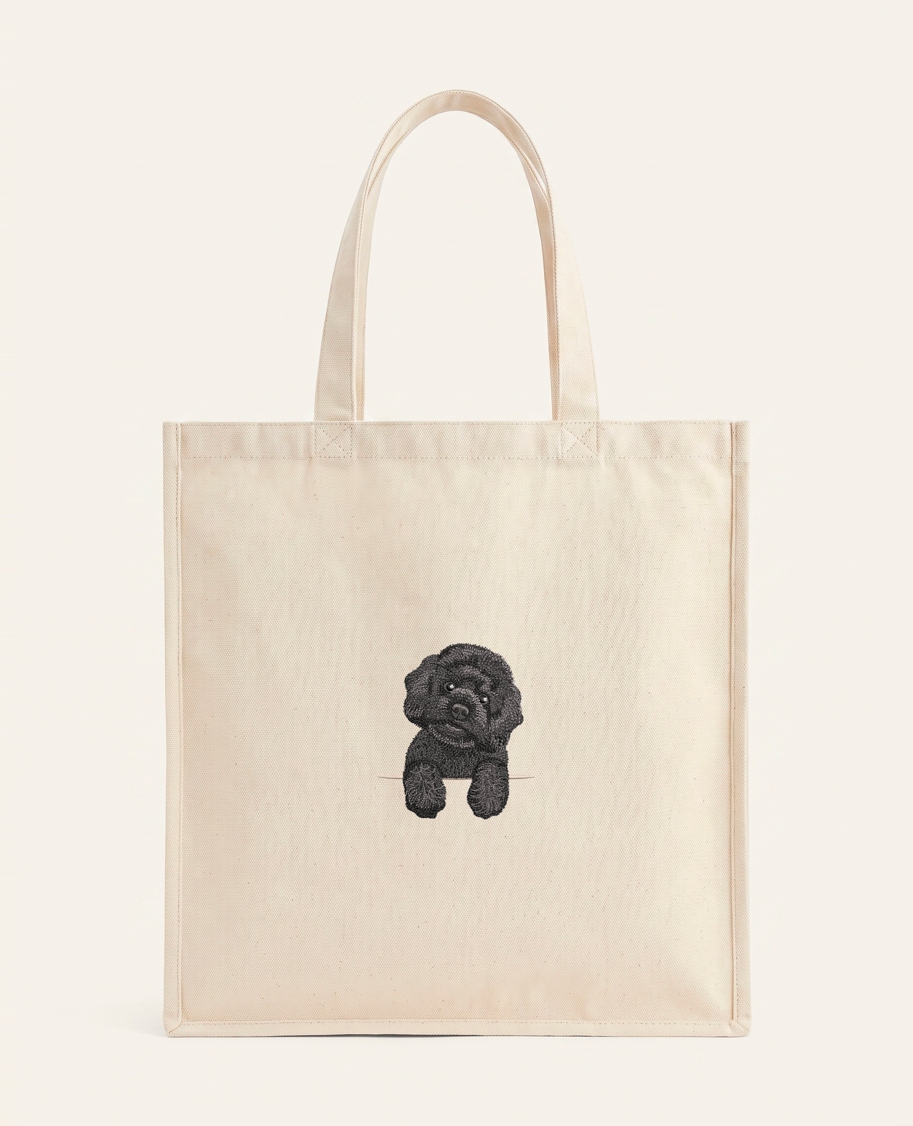 Maltipoo (czarny) – torba z haftem, piaskowa