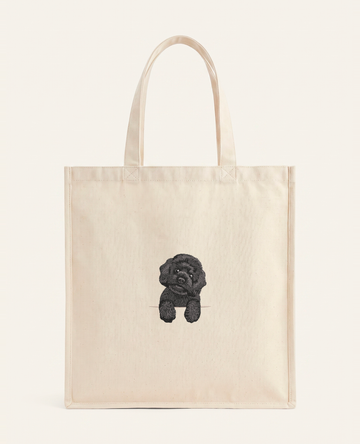 Maltipoo (czarny) – torba z haftem, piaskowa