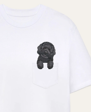 Koszulka z haftem Maltipoo (czarny)