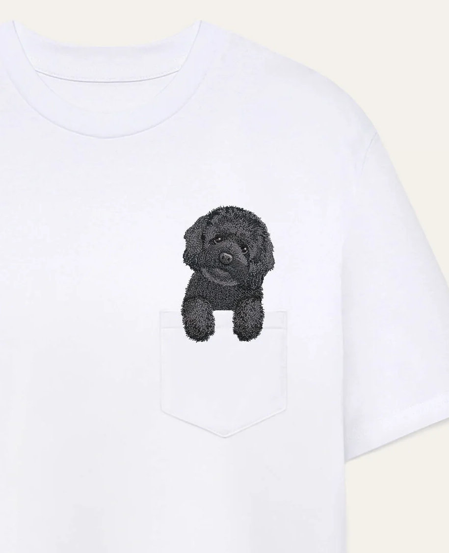 Koszulka z haftem Maltipoo (czarny)