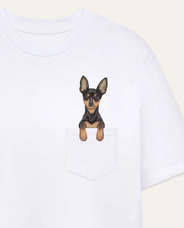 Koszulka z haftem Toy terrier (czarno-podpalany)
