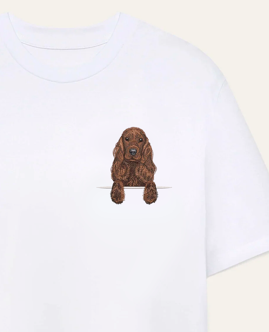 Cocker spaniel angielski (brązowy) – koszulka z haftem