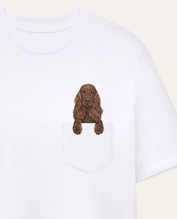 Koszulka z haftem Cocker spaniel angielski (brązowy)