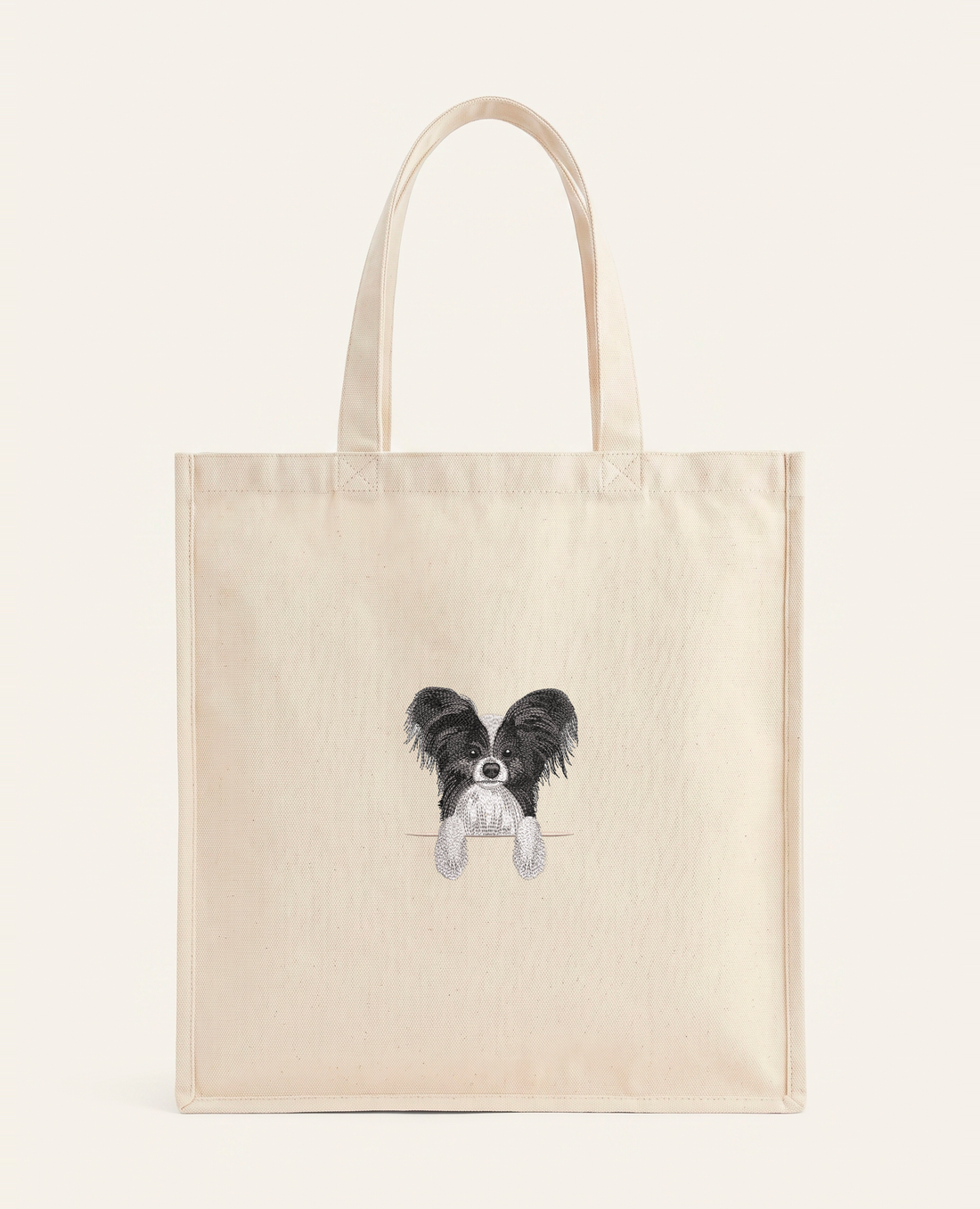 Papillon (czarny) – torba z haftem, piaskowa