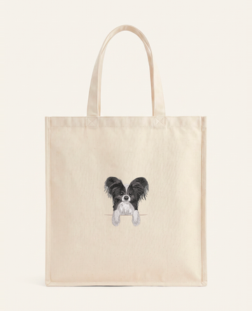 Papillon (czarny) – torba z haftem, piaskowa