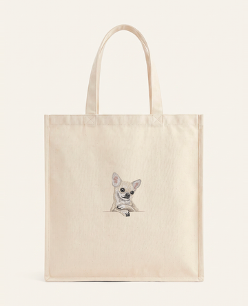Chihuahua (beżowy) – torba z haftem, piaskowa