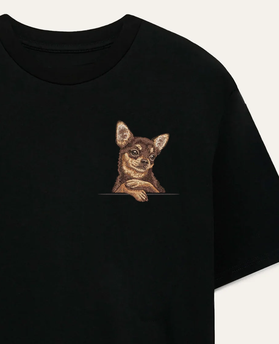 Chihuahua (czekoladowy) – koszulka z haftem