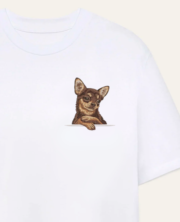 Chihuahua (czekoladowy) – koszulka z haftem