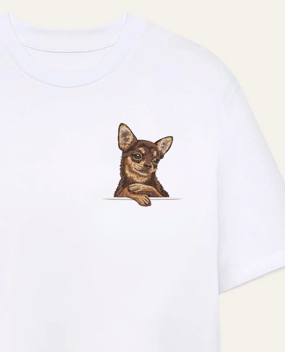 Chihuahua (czekoladowy) – koszulka z haftem