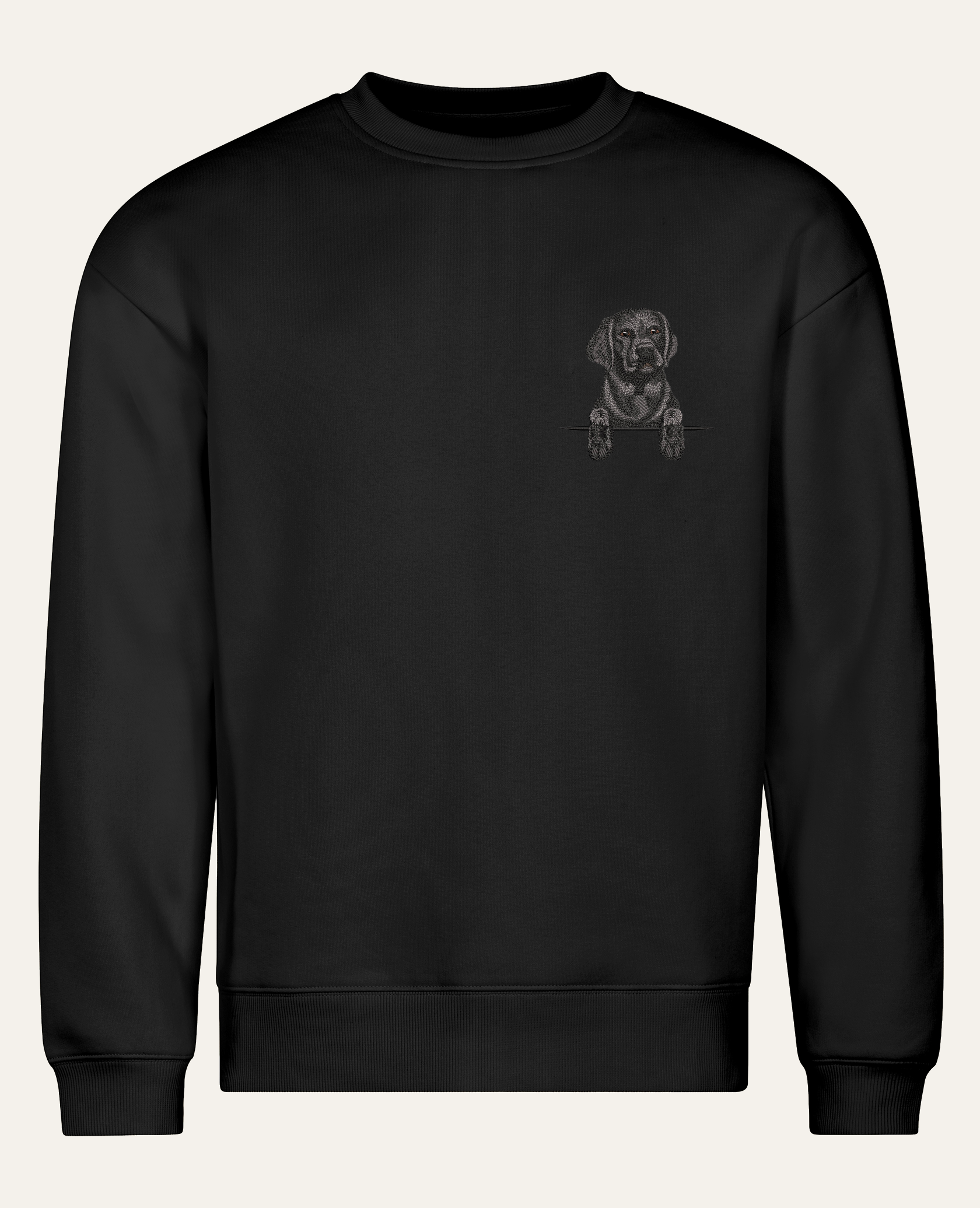 Labrador retriever (czarny) – bluza z haftem, czarna (cała sylwetka)