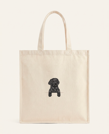 Labrador retriever (czarny) – torba z haftem, piaskowa