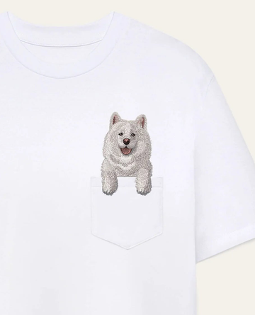 Koszulka z haftem Samoyed