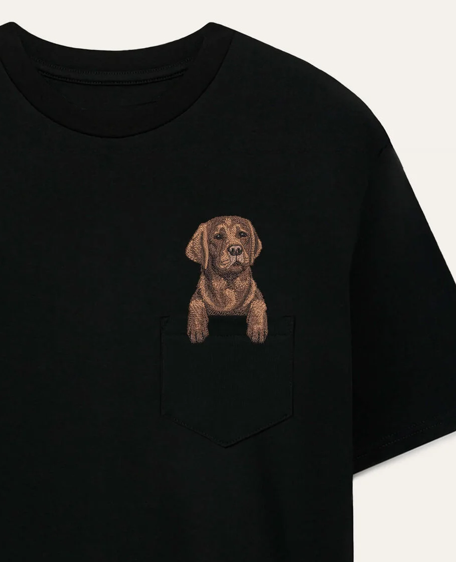 Koszulka z haftem Labrador retriever (czekoladowy)