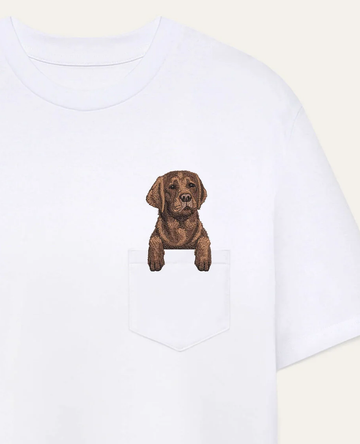 Koszulka z haftem Labrador retriever (czekoladowy)