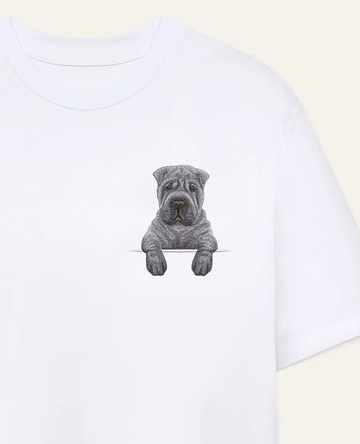 Shar pei (szary) – koszulka z haftem