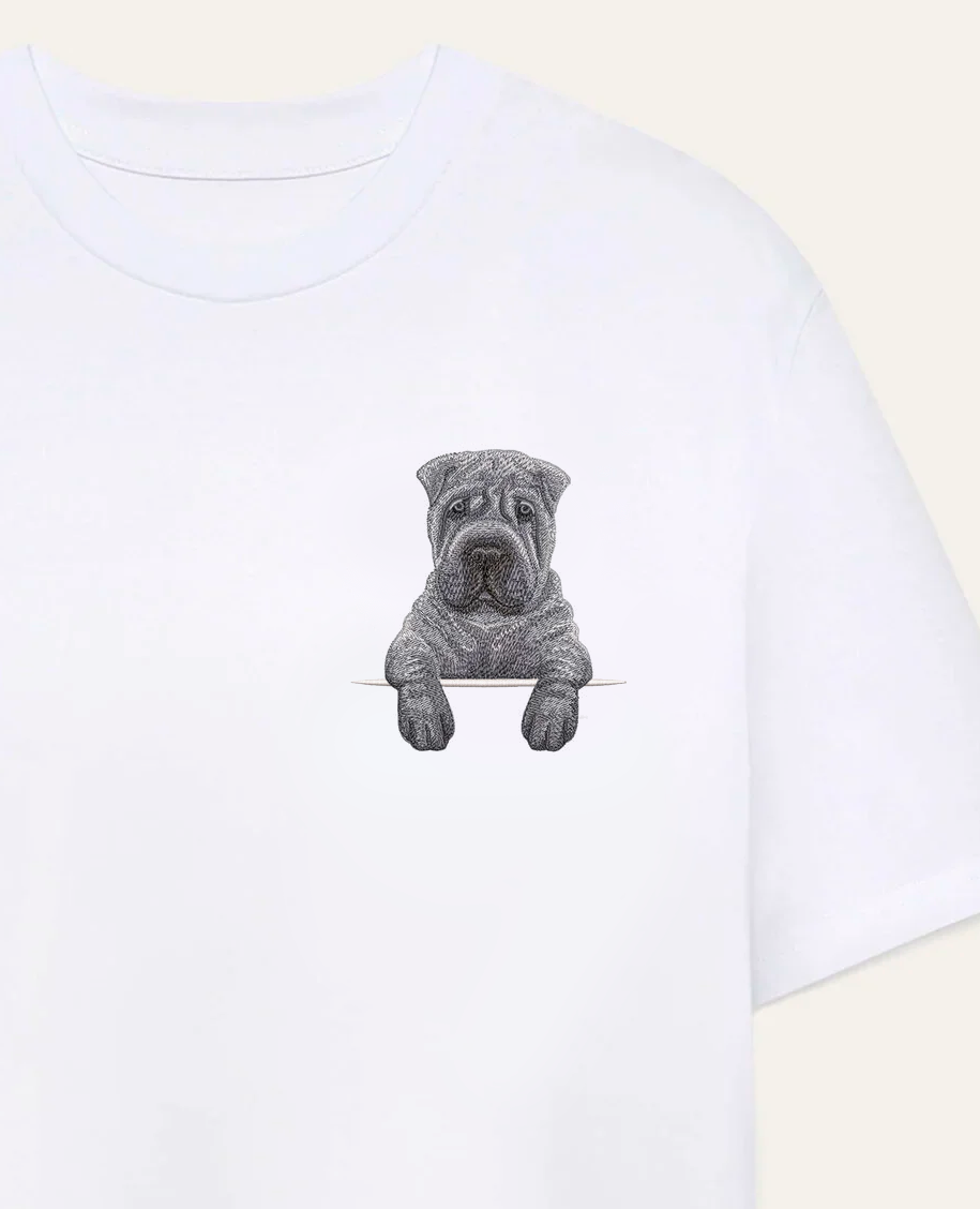 Shar pei (szary) – koszulka z haftem
