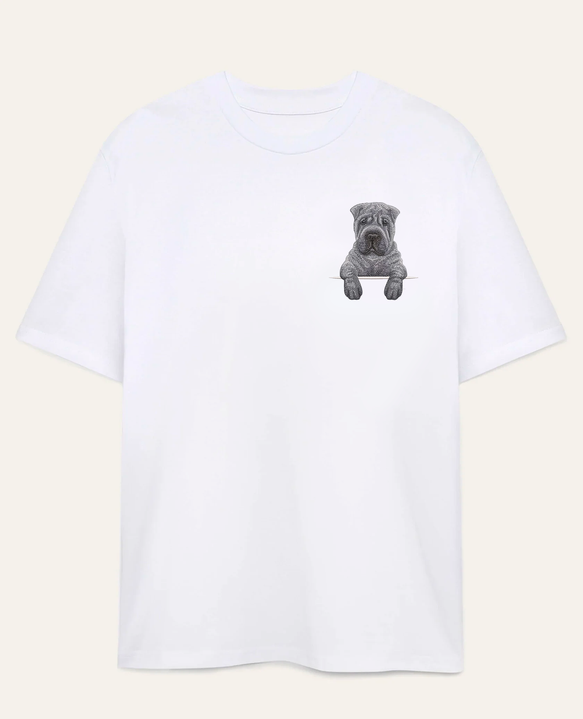 Shar pei (szary) – koszulka z haftem