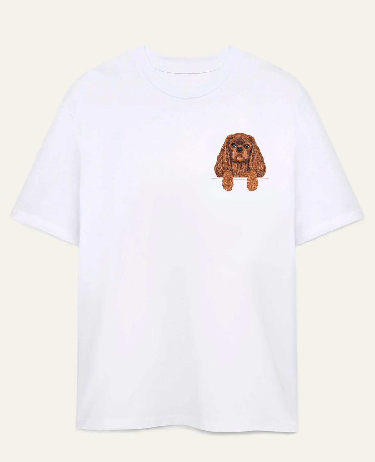 Cavalier King Charles Spaniel (ruby) – koszulka z haftem