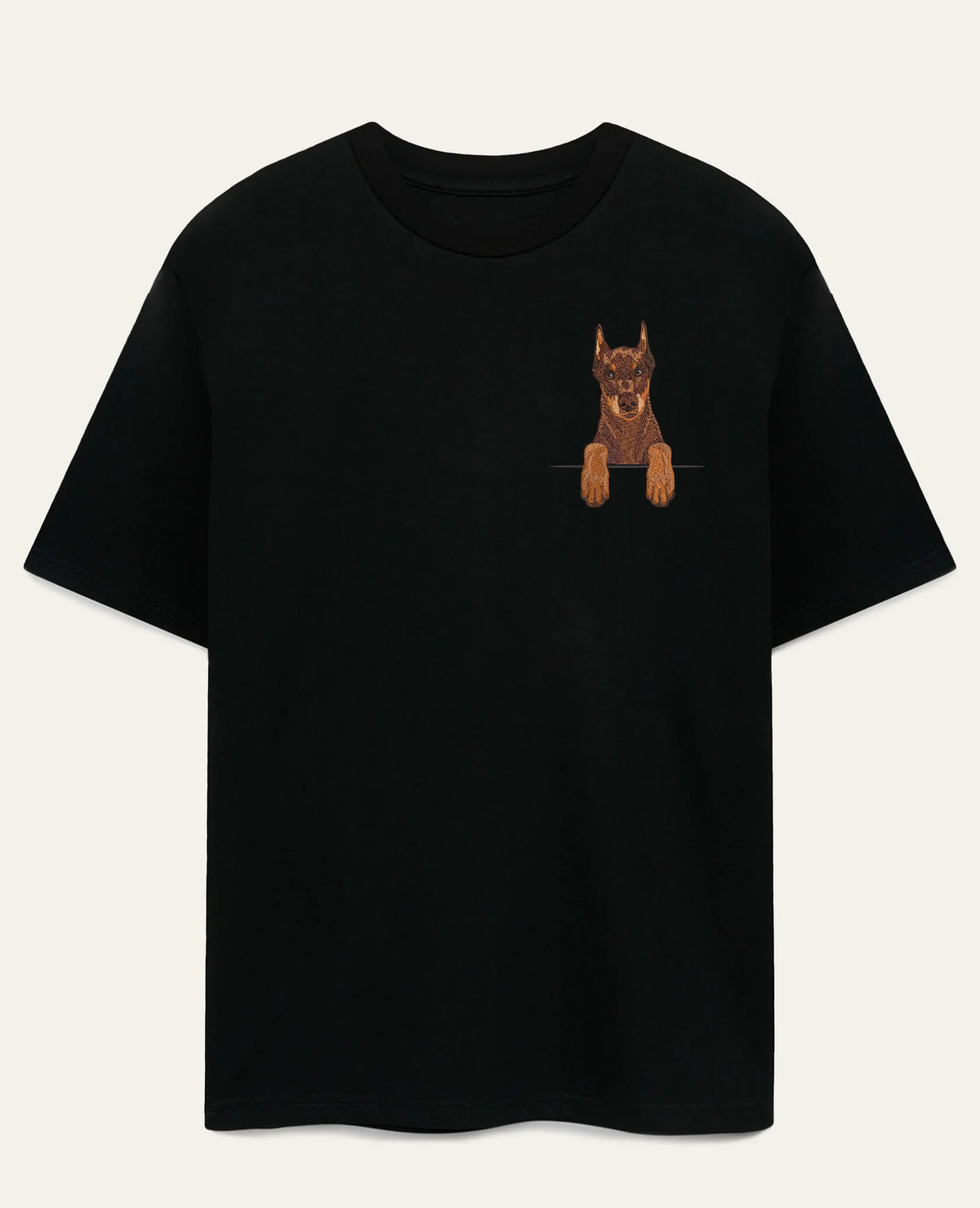 Doberman (brązowy) – koszulka z haftem