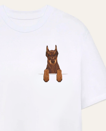 Doberman (brązowy) – koszulka z haftem