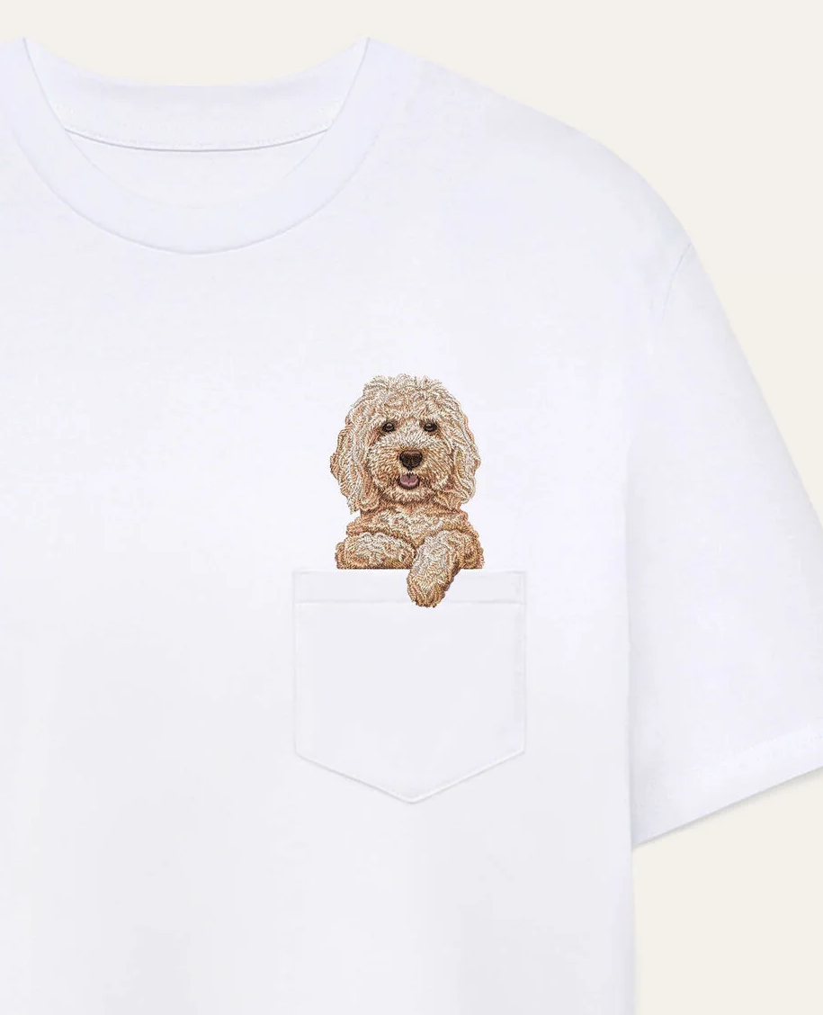 Koszulka z haftem Cockapoo (beżowy)