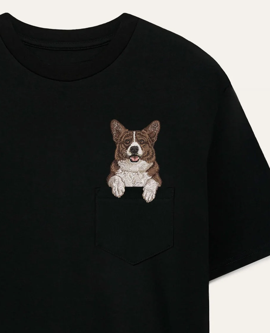 Koszulka z haftem Corgi Cardigan 2025
