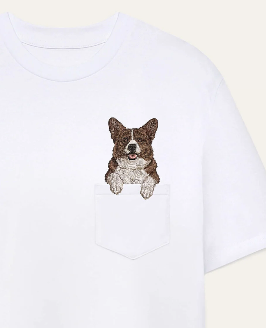 Koszulka z haftem Corgi Cardigan 2025