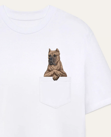 Koszulka z haftem Cane Corso Italiano (brązowy)