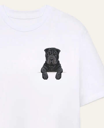 Shar pei (czarny) – koszulka z haftem