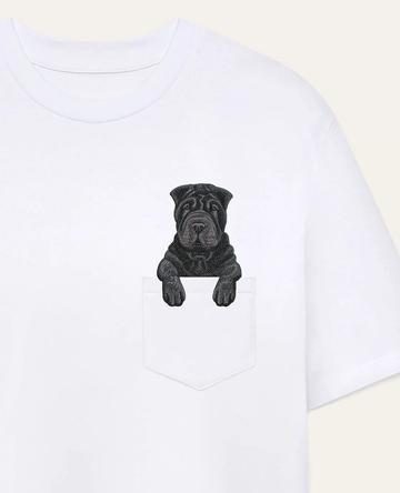 Koszulka z haftem Shar pei (czarny)