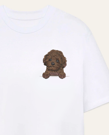 Maltipoo mini (czekoladowy) – koszulka z haftem