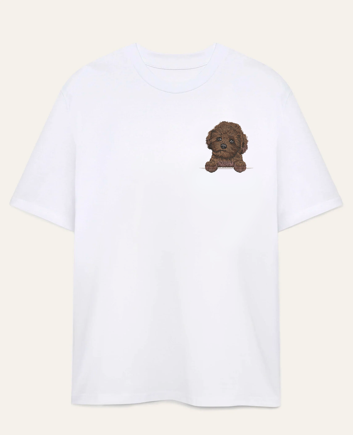Maltipoo mini (czekoladowy) – koszulka z haftem
