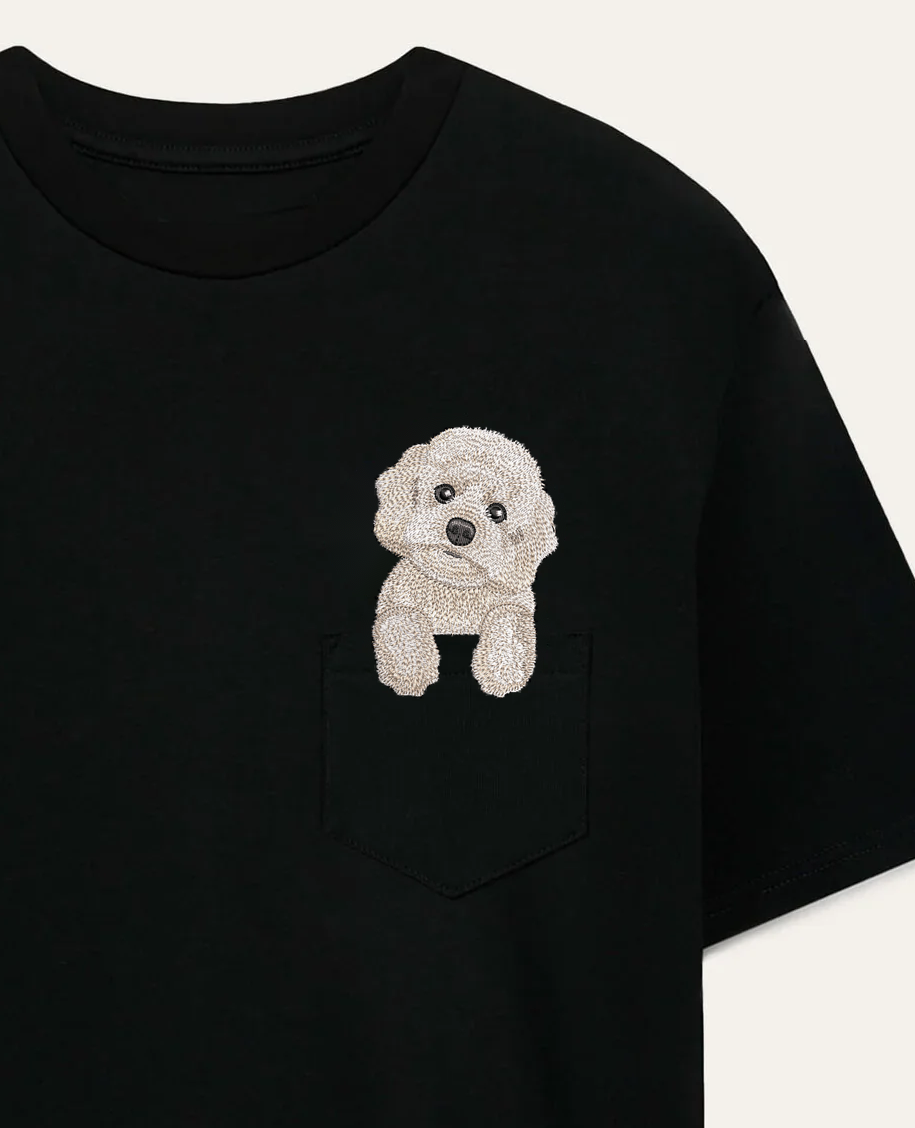 Maltipoo (biały) – koszulka z haftem – biała