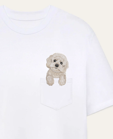 Maltipoo (biały) – koszulka z haftem – biała