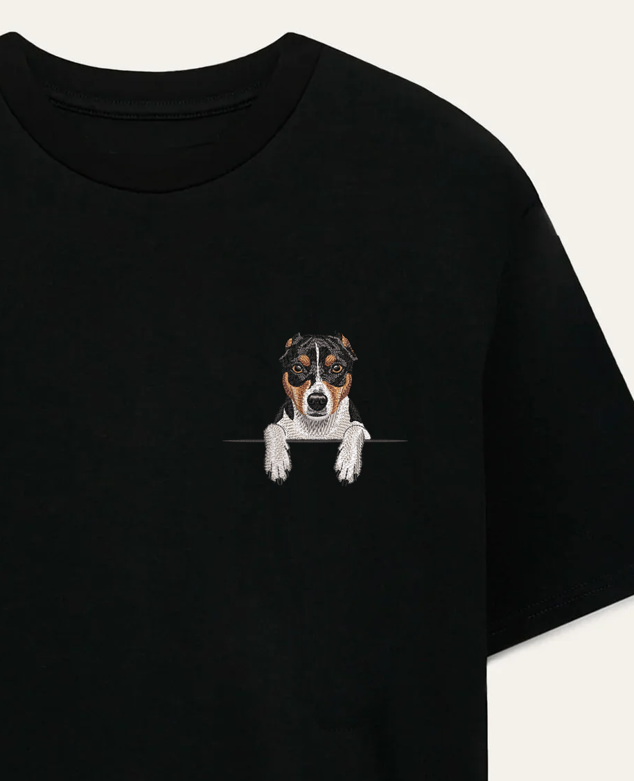 Rat terrier (tricolor) – koszulka z haftem