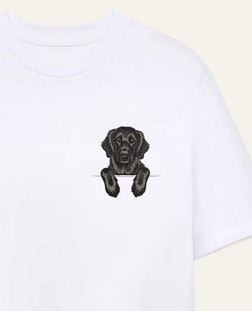 Flat coated retriever (czarny) – koszulka z haftem