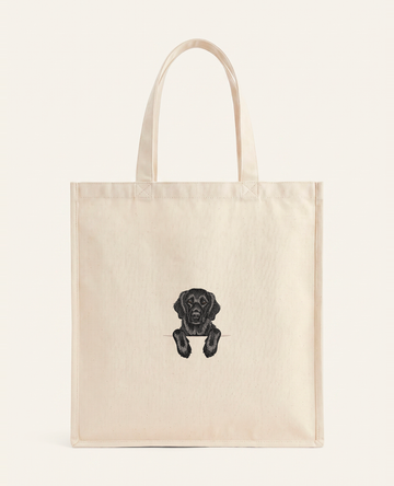 Flat coated retriever (czarny) – torba z haftem, piaskowa
