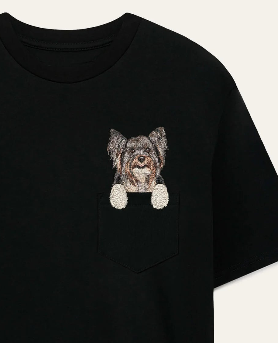 Koszulka z haftem Biewer terrier