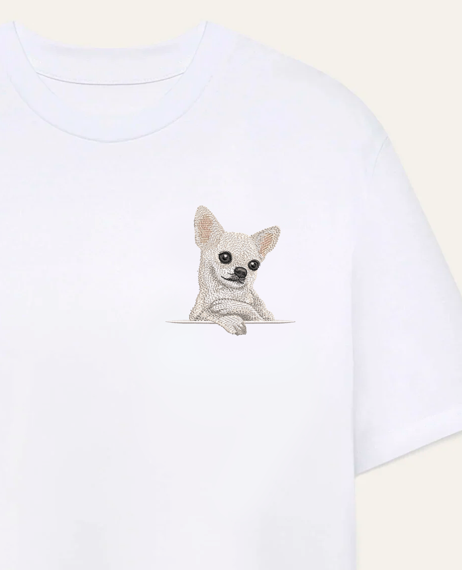 Chihuahua (biały) – koszulka z haftem