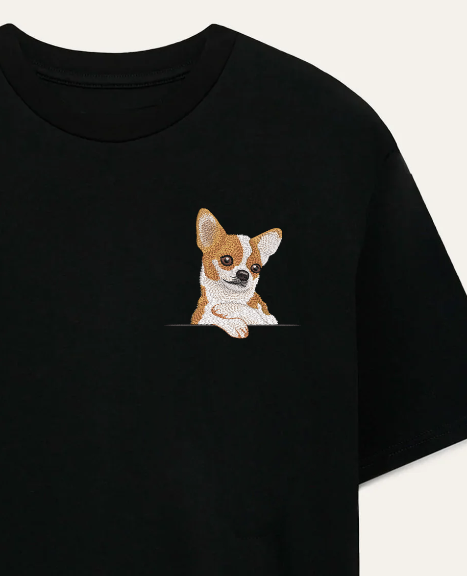 Chihuahua (biało-rudy) – koszulka z haftem