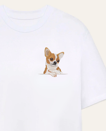 Chihuahua (biało-rudy) – koszulka z haftem