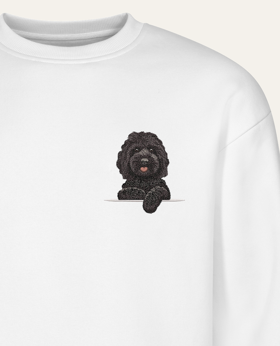 Cockapoo (czarny) – bluza z haftem, biała