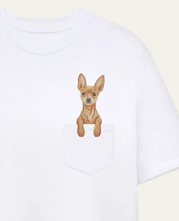 Koszulka z haftem Toy terrier (rudy)