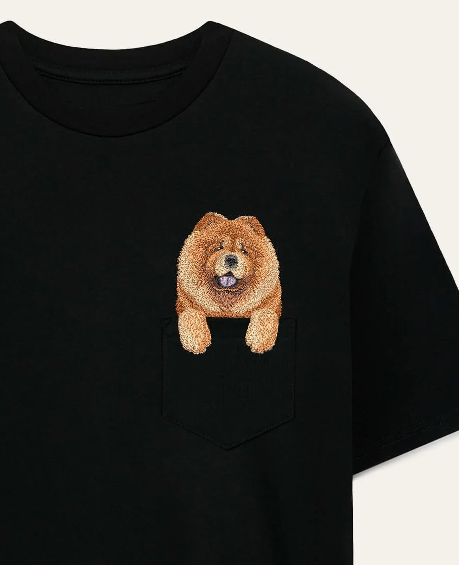 Koszulka z haftem Chow Chow (rudy)